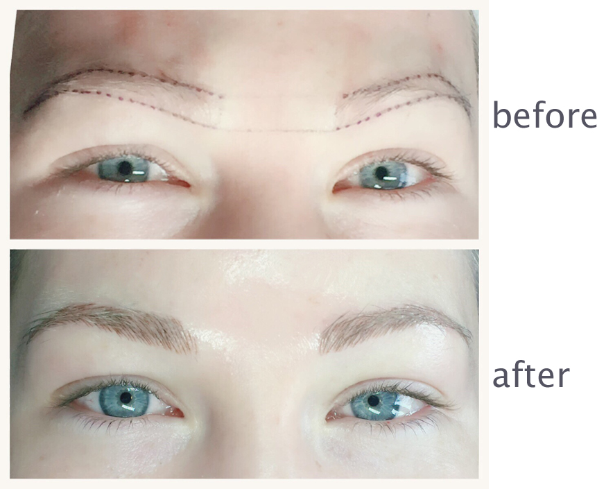 Before en after microblading